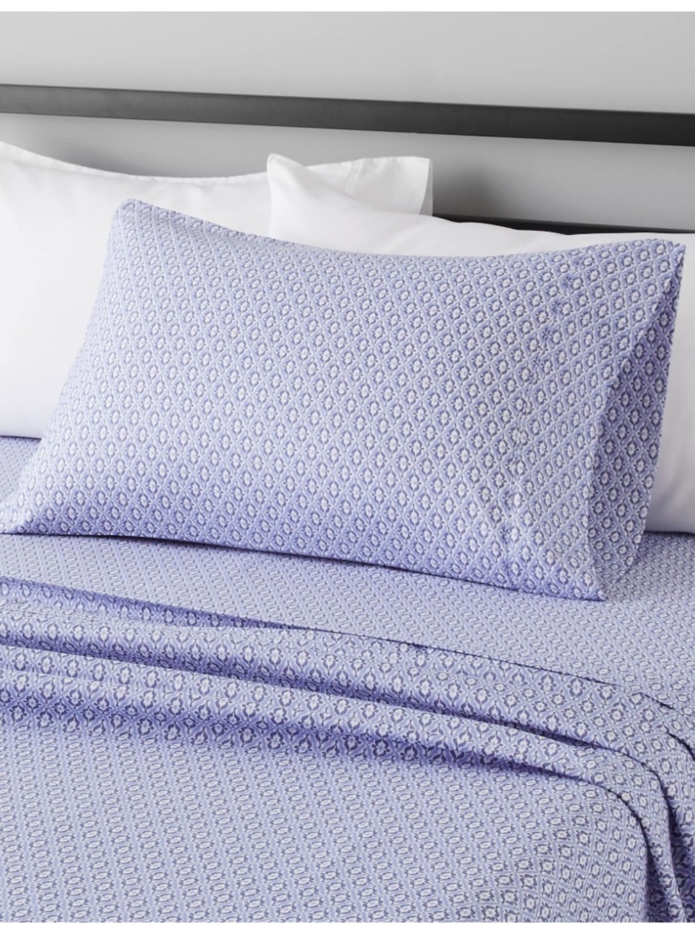 TWIN Super-Soft Easy-Care Bedsheet Set 3Pc. Brushed Microfiber - BLUE DAMASK